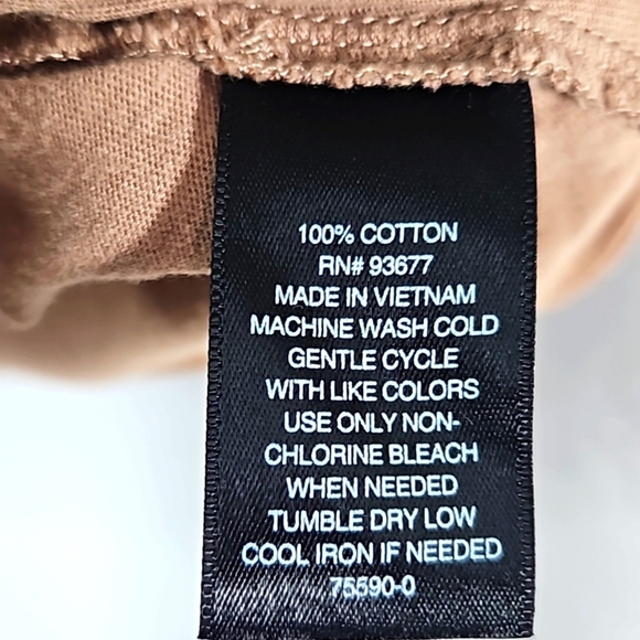 Worthington Brown/Tan Ruffle Sleeve Shirt Size Large - Picture 8 of 8